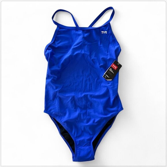 TYR Royal II Blue TYReco Solid Diamondfit One Piece Athletic Swimsuit NWT NEW 40 - Picture 5 of 7